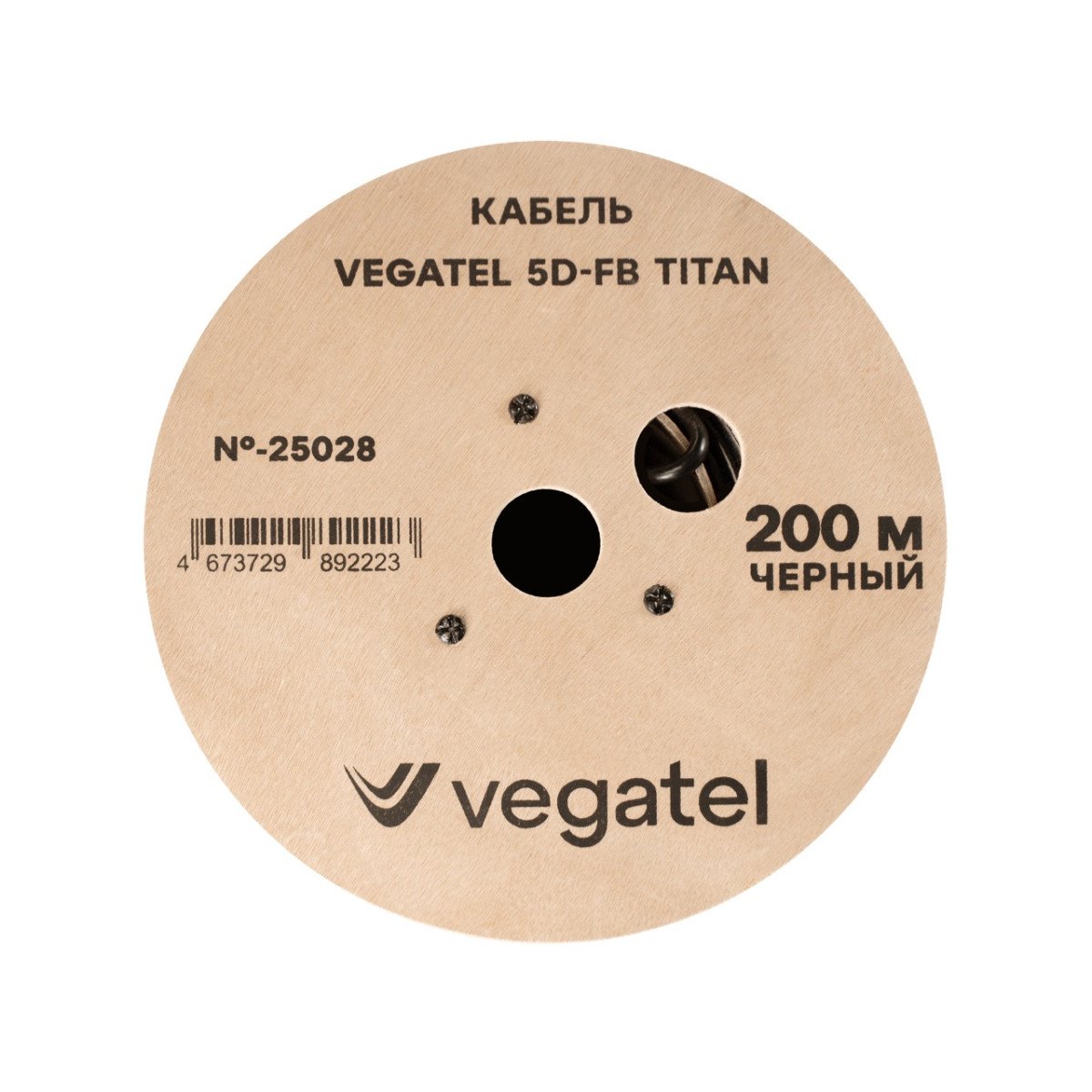 Кабель VEGATEL 5D-FB (Titan, черный) бухта 200м