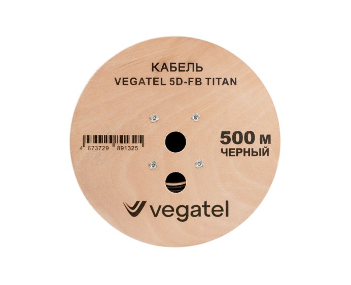 Кабель коаксиальный VEGATEL 5D-FB (Titan, черный) бухта 500м