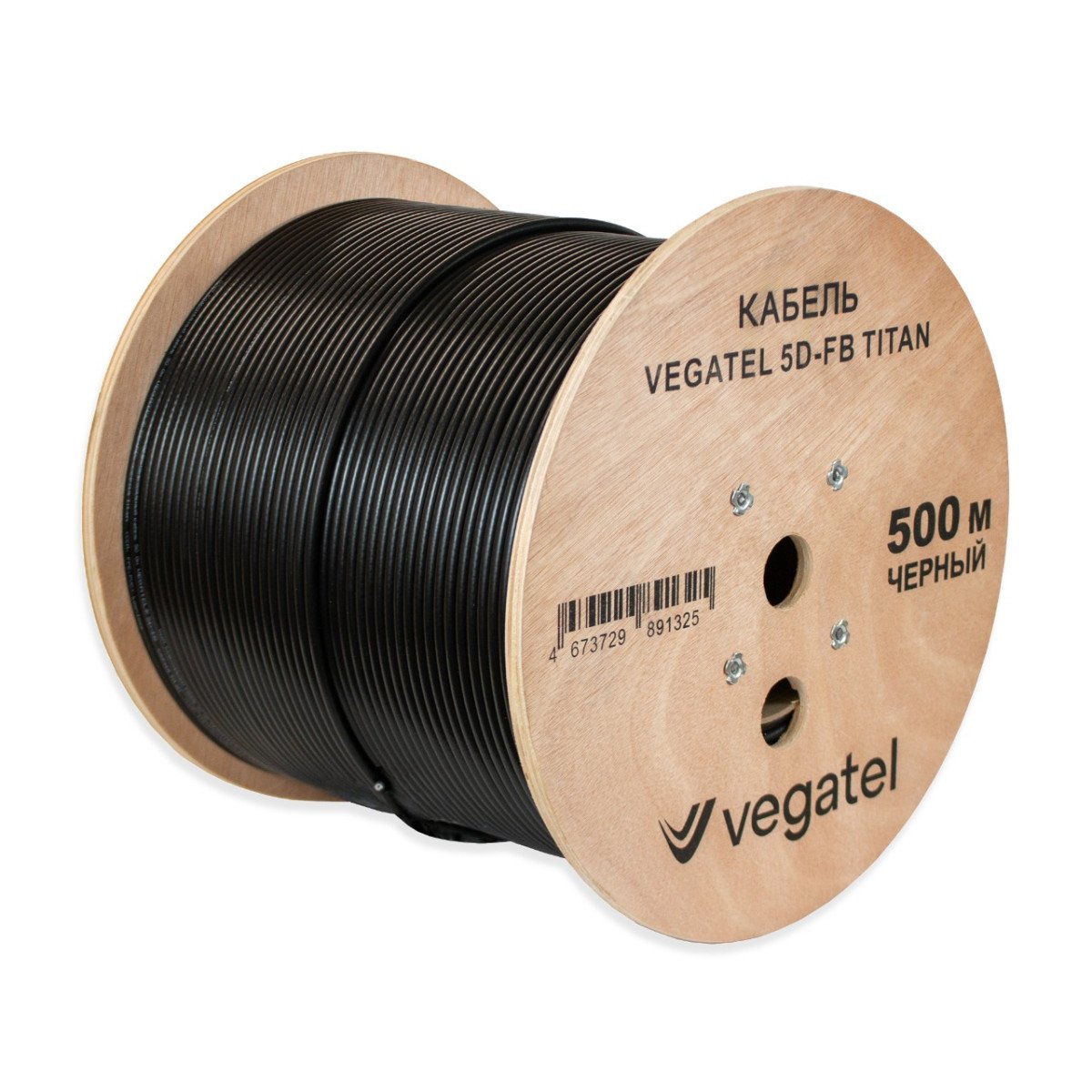 Кабель коаксиальный VEGATEL 5D-FB (Titan, черный) бухта 500м