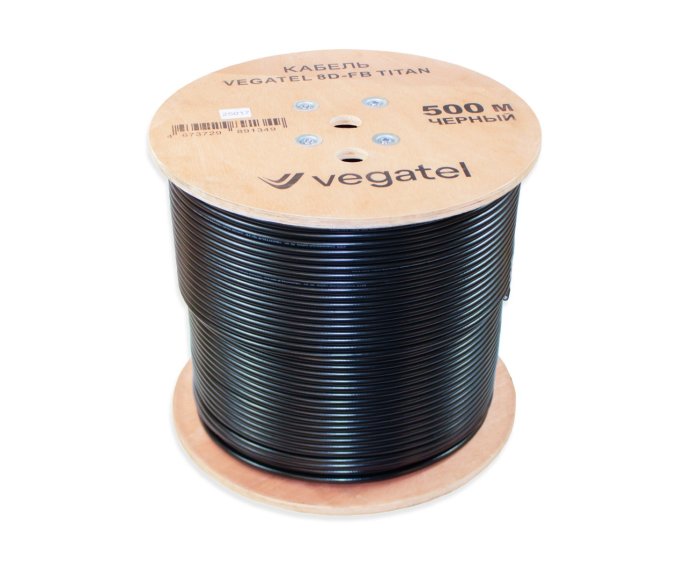 Кабель VEGATEL 8D-FB (Titan, черный) бухта 500м