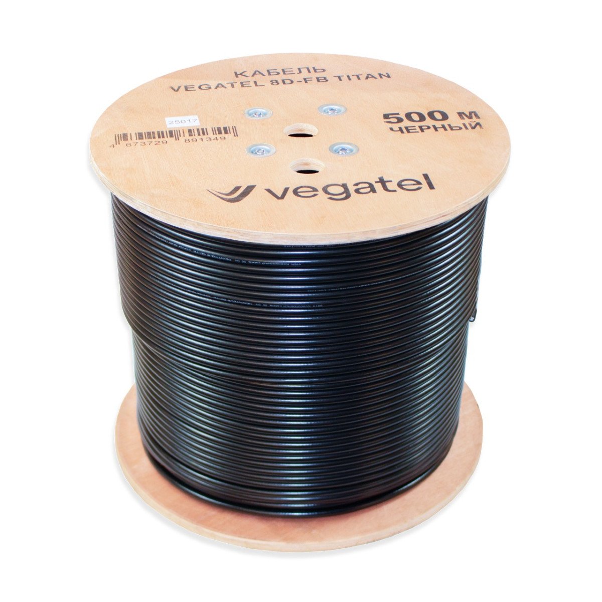 Кабель VEGATEL 8D-FB (Titan, черный) бухта 500м