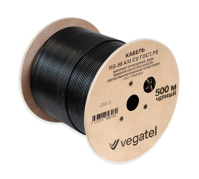 Кабель коаксиальный VEGATEL RG-58 A/U Cu (ГОСТ, PE, черный) бухта 500м