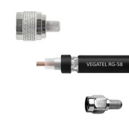 Кабельная сборка VEGATEL RG-58 A/U Cu (ГОСТ, PE, черный) (SMA-male - N-male)