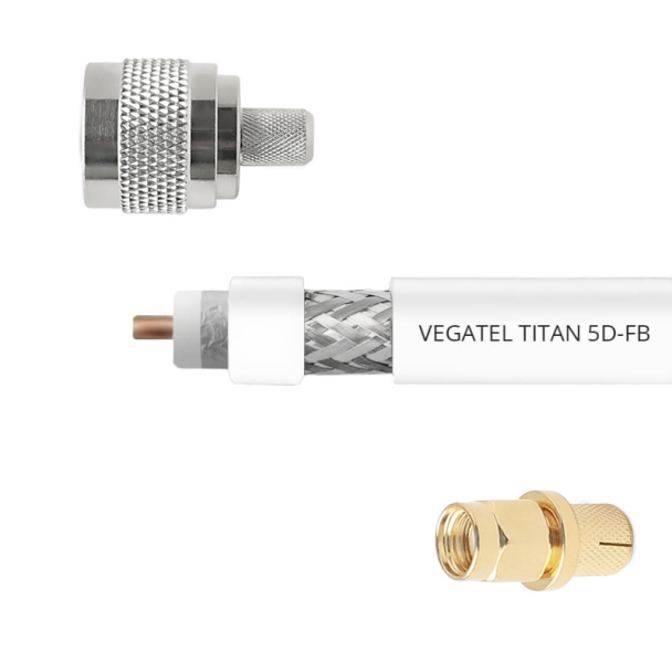 Кабельная сборка VEGATEL 5D-FB (Titan, белый) (SMA-male - N-111)
