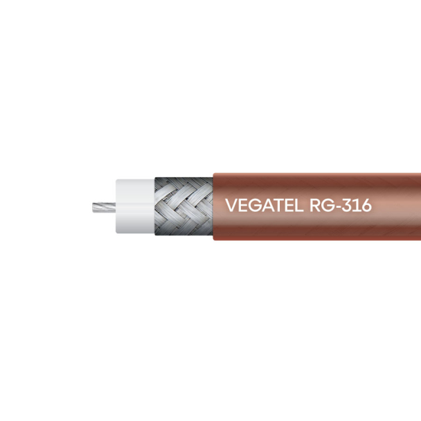 Кабель коаксиальный VEGATEL RG-316 B/U, бухта 100 м