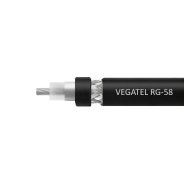 Кабель VEGATEL RG-58 A/U Сu (ГОСТ, PVC, многожильный, черный) бухта 500м