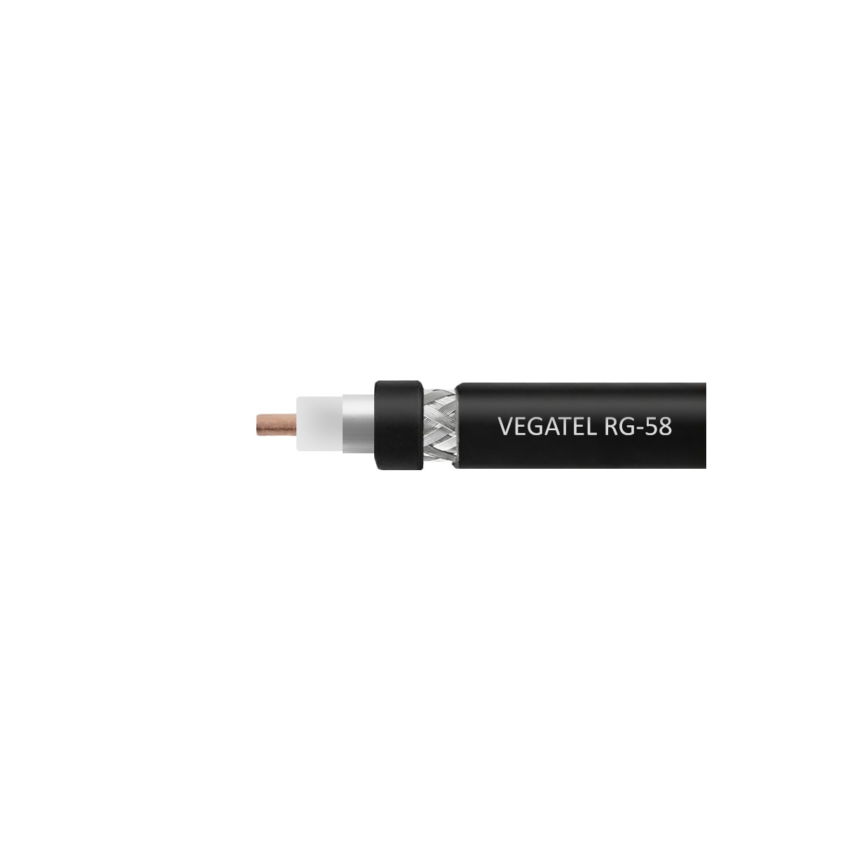 Кабель коаксиальный VEGATEL RG-58 A/U (ГОСТ, PVC, черный) бухта 500м