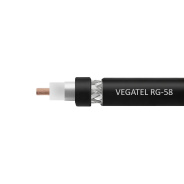 Кабель коаксиальный VEGATEL RG-58 A/U (ГОСТ, PVC, черный) бухта 500м