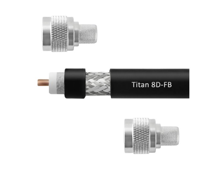 Кабельная сборка 8D/FB (Titan, черный) (N-male - N-male)