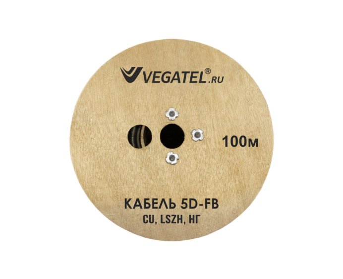 Кабель коаксиальный VEGATEL 5D-FB Cu (ГОСТ, синий) бухта 100м