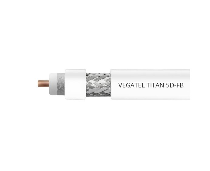 Кабель VEGATEL 5D-FB (Titan, белый) бухта 500м